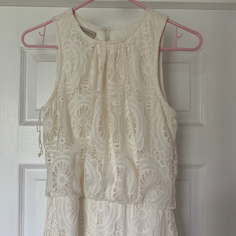 White lace maxi dress